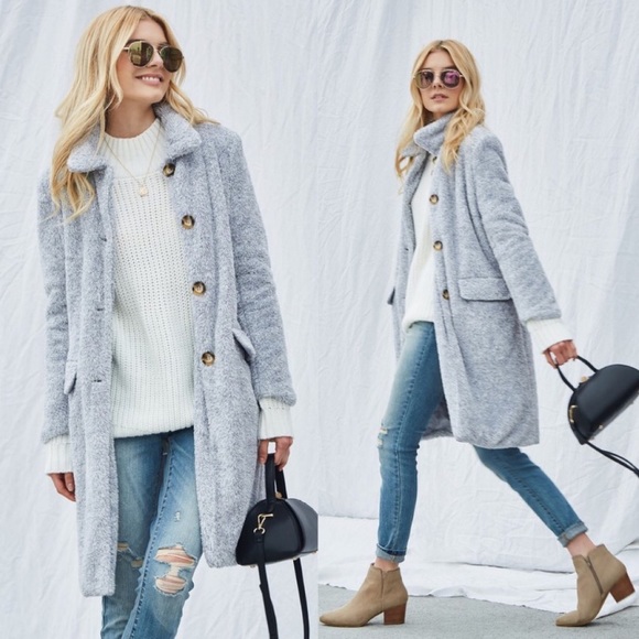 Beautiful Long Gray Jacket - Picture 3 of 7